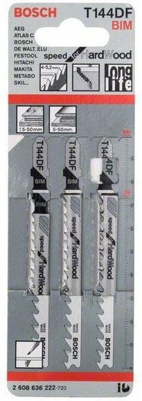 Stichsägeblatt t 144 df Speed for Hard Wood - Bosch