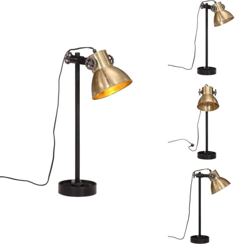 Schreibtischlampe 25 w Antik-Messing 15x15x55 cm E27 - Industrielampen - Schreibtischlampe - Metalllampe - Vintagelampe ...