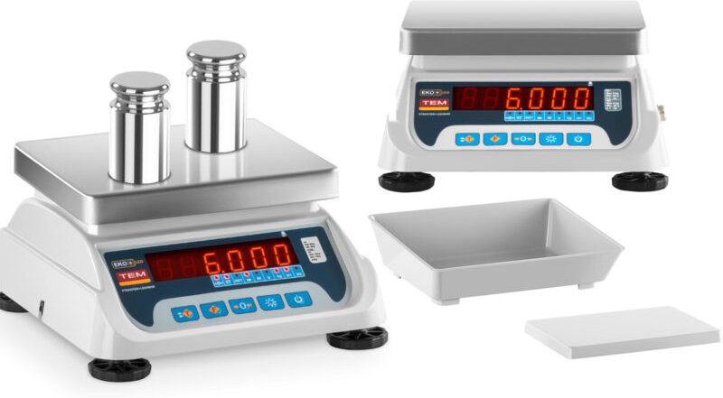 TEM - Profi Tischwaage Ladenwaage Kontrollwaage Marktwaage 3 kg/1g 6 kg/2g led geeicht