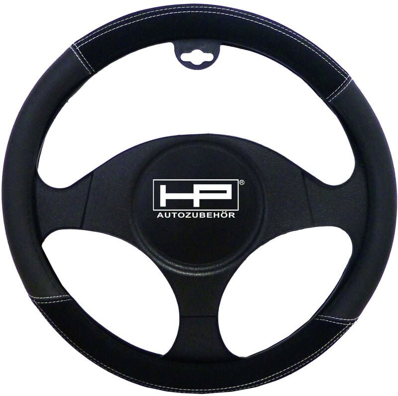 HP Autozubehör Lenkradbezug (Ø x H) 39 cm x 4 cm Velours, Kunstleder Schwarz 37 - 39 cm