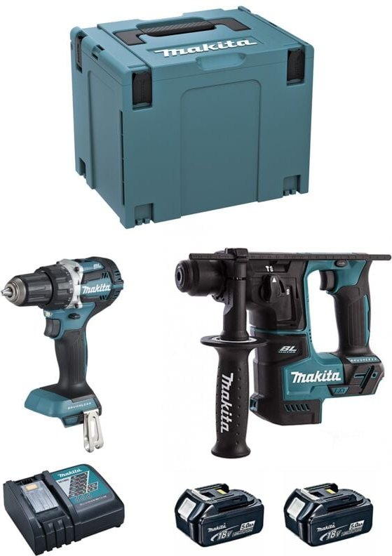 Makita - Kit DLX2271TJ (DDF484 + DHR171 + 2 x 5,0 Ah + DC18RC + makpac 4)
