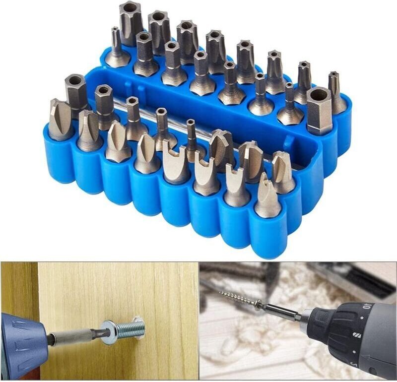 33-teiliges Schraubendreher-Bit-Set, manipulationssicheres Sechskant-Bit-Bohrer-Set mit magnetischem Verlängerungs-Bitha...