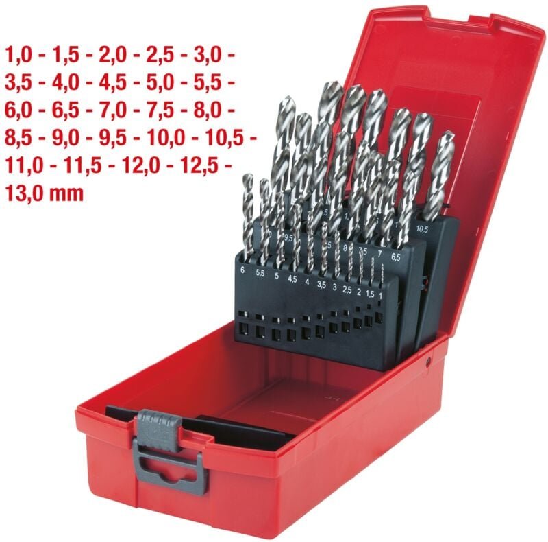 Ks Tools hss-g Spiralbohrer-Satz, Kunststoffkassette, 25-tlg. 1-13 mm