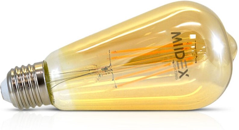 Ampullen E27 Filament ST64 2700K Warmweiß - 4W - Goldene Ausführung