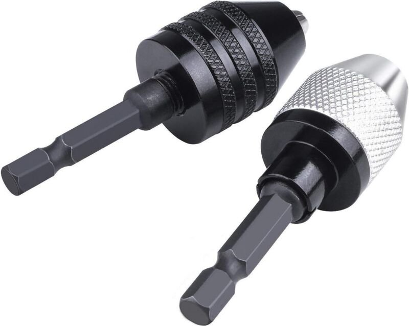 Sollbry 2-teiliger 6,35 mm (1/4 Zoll) Schnellspannbohrer, Sechskantbohrfutter, Schnellwechsel-Adapter, Konverter, Klemmu...