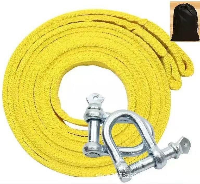 Meter Abschleppseil, Notfallausrüstung fürs Auto, gelbes Zugseil, 5 Tonnen, Abschleppgurt, verstärktes und verbreitertes...