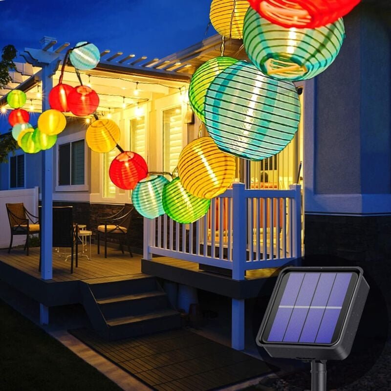 Solar-Lichterkette für den Außenbereich, 5 m/20 LED-Laternen, 8 Modi, wasserdichte Solarbeleuchtung für Garten, Balkon, ...