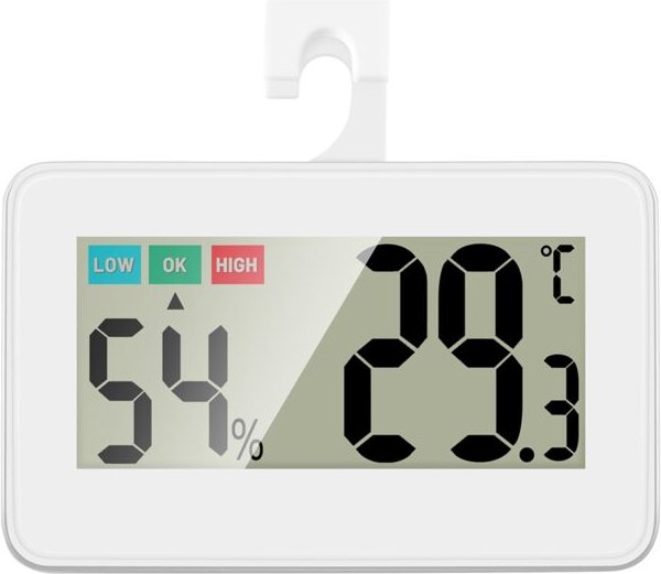 Tlily - Mini-Kühlschrankthermometer mit leicht lesbarem LCD-Display, Hygrometer, perfekt für drinnen, draußen, Restauran...