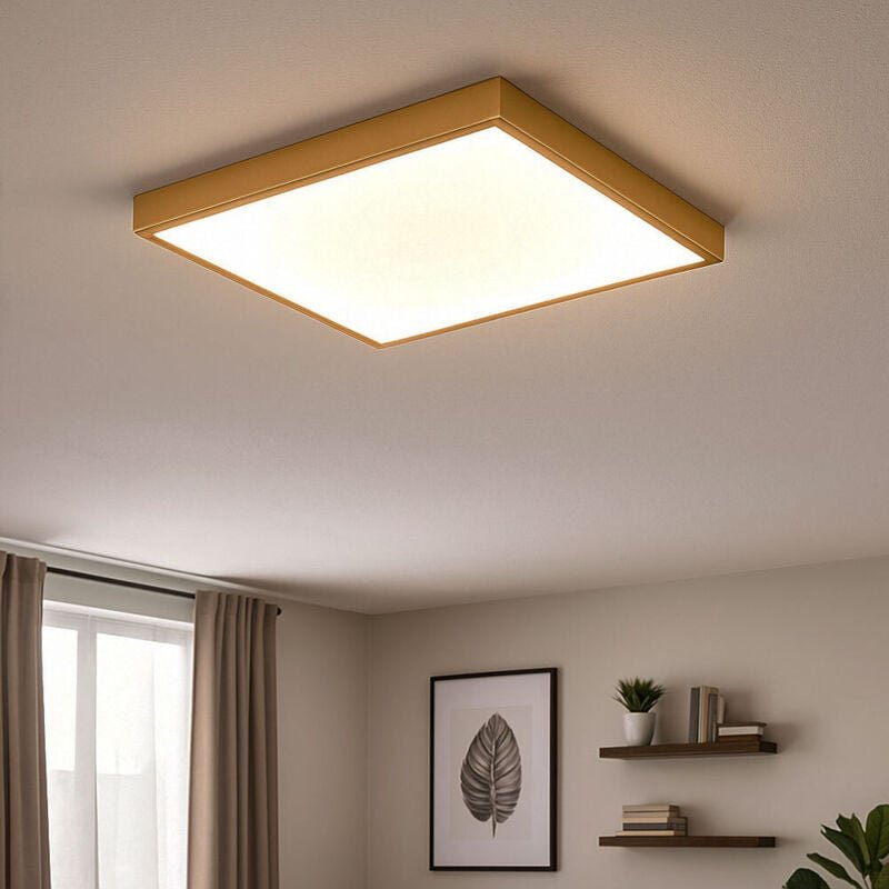 Deckenleuchte Wohnzimmerleuchte Deckenlampe Aufbaupanel quadratisch, Kunststoff Metall, 1x led 2900lm 3000K warmweiß, l ...