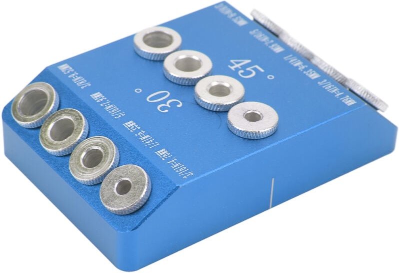 Taschenloch-Bohrführung, 4 Größen Taschenloch-Vorrichtung Hohe Härte Tragbar Einfache Bedienung 30 45 90 Grad Blau