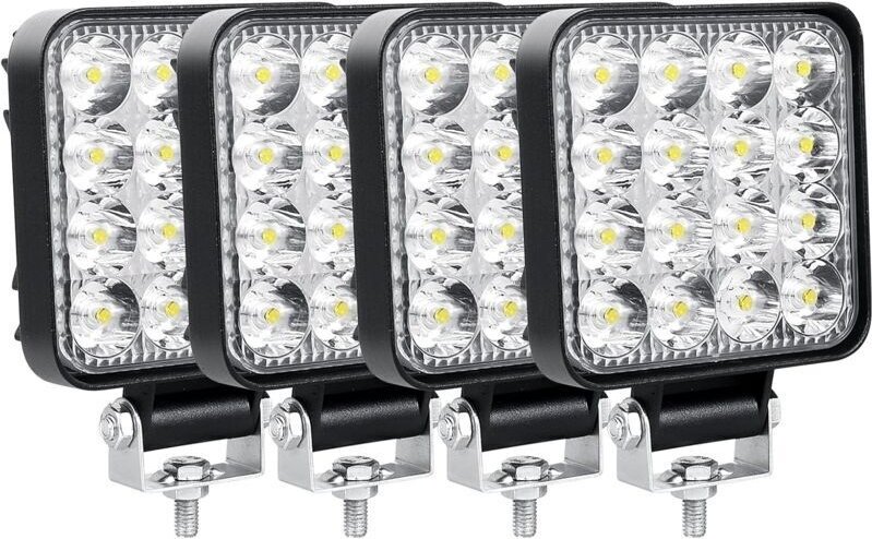 4er-Pack LED-Arbeitsscheinwerfer, 8,5 cm, 3,4 Zoll, 48 w, LED-Strahler, 12 v, 24 v, wasserdicht, IP67, Spot-Nebelscheinw...