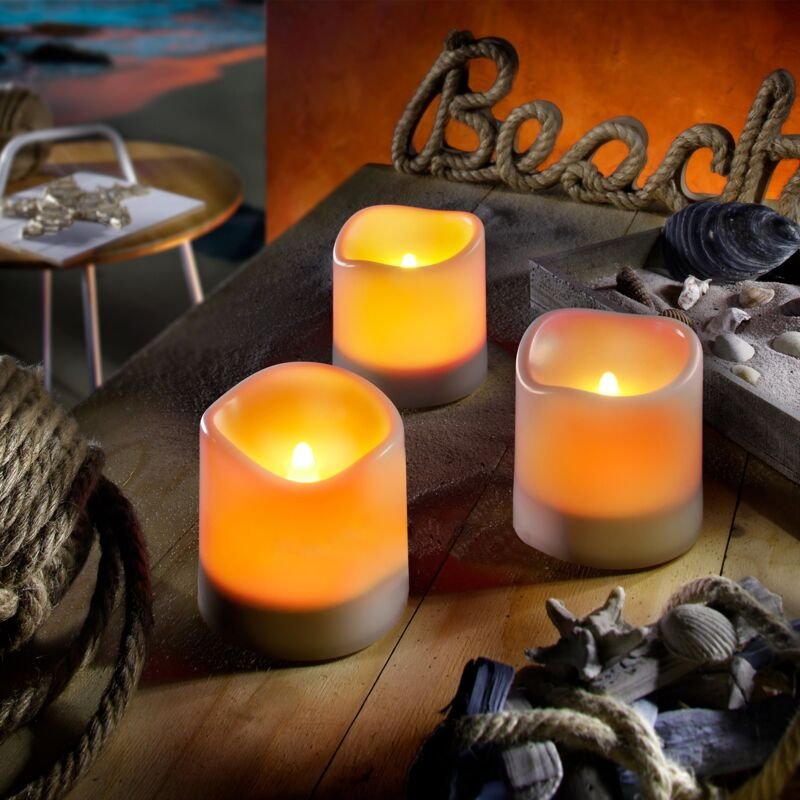 Esotec - LED-Solarkerzen 3er-Set Romantica Flackerlicht Solarlicht outdoor 102054