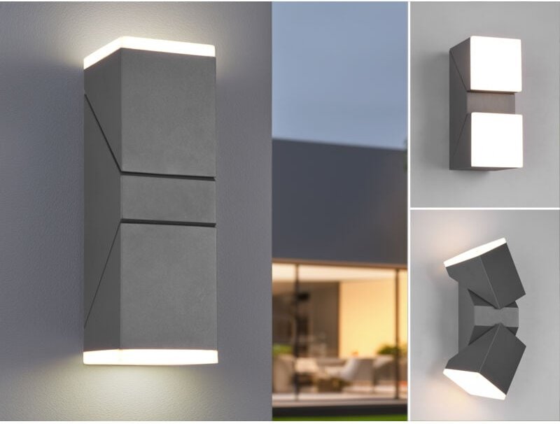 Schwenkbare led Außenwandleuchte avon, Höhe 28cm, Anthrazit