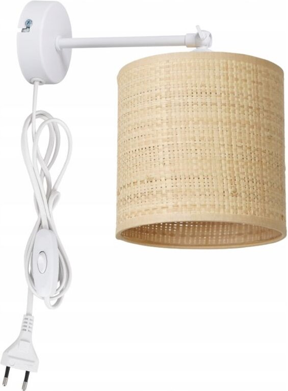 Wandlampe, Nachtlampe, Rohr, Rattan mit Kabel