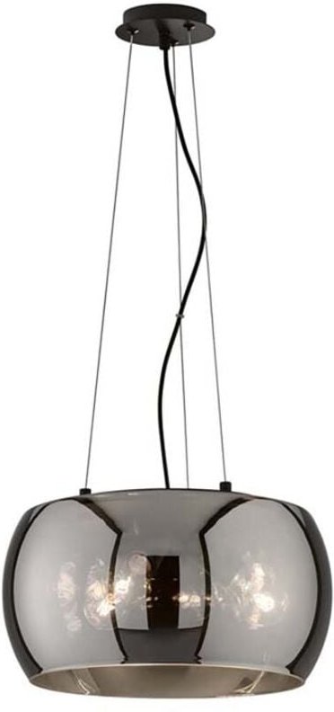 Fischer&honsel - Pendelleuchte dima 3-flammig rund aus Rauchglas Industrial, ø 40cm