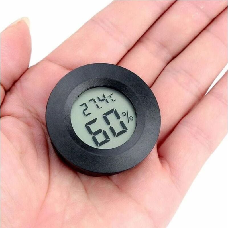 Mini-Thermometer, 4,5 cm, schwarz, digitales Thermometer, Hygrometer, LCD-Bildschirm, digitales Thermometer für drinnen ...