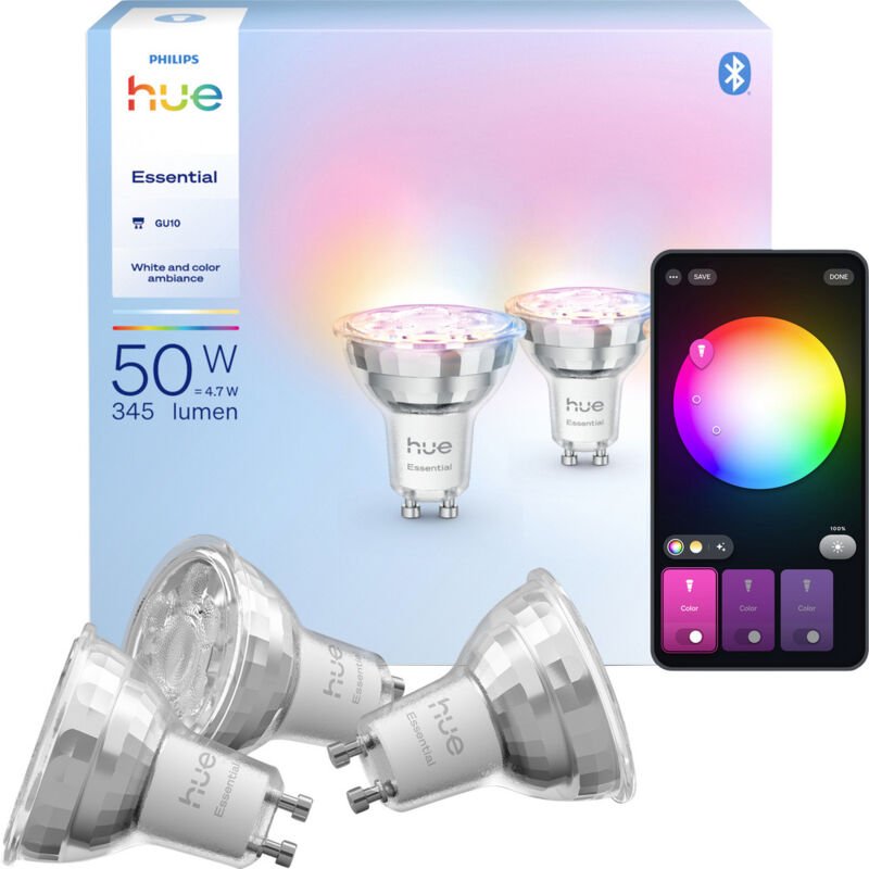 Philips LED-Leuchtmittel 929004235704 EEK: F (A - G) Hue Essential White & Col. Amb. GU10