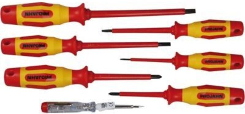 Projahn - vde Schraubendreher Satz 7 tlg., Schlitz und ph, mit Spannungsprüfer