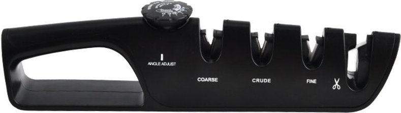 Manueller 4-in-1-Messerschärfer mit 6-fach verstellbarem Winkel. Vielseitiger Profi-Messerschärfer für Küchenmesser.
