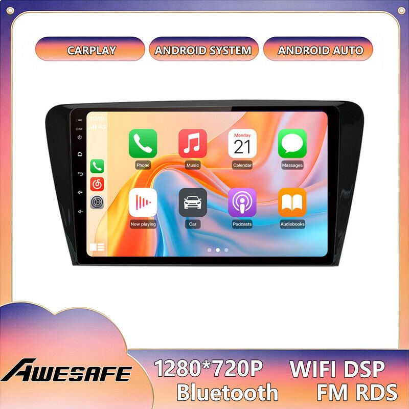 AWESAFE 4G Autoradio Android 13 4GB+64GB für SKODA Octavia (2013-2018) 10'' Touchscreen mit CarPlay GPS Bluetooth Androi...