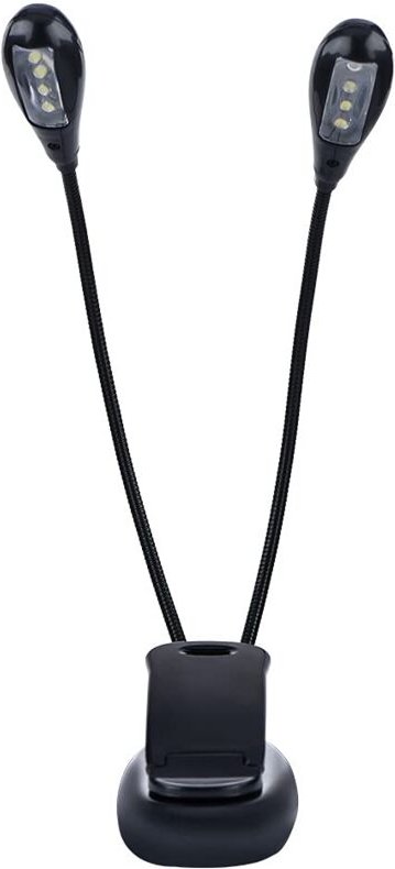 Ej.life - Doppelt Verstellbare Clip-On-Notenpultleuchte, LED-Lampe mit 6 oder 8 Perlen, Tragbar und Langlebig, für Nacht...