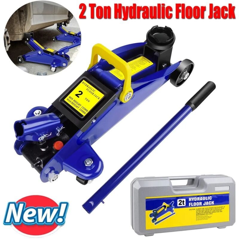 2 Ton Hydraulisch Wagenheber Flache inkl. Koffer kfz pkw Werkstatt Rangierwagenheber