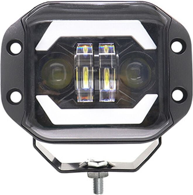 Tlily - 5 Zoll Auto led Arbeitsscheinwerfer Angel Eyes Square Spotlights Frontstoßstange Mesh Nebelscheinwerfer Passend ...