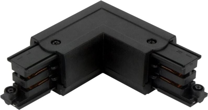 Led Line - Verbinder l für 3-Phasen-Stromschiene lumicanto links Schwarz mit Einspeisemöglichkeit prime