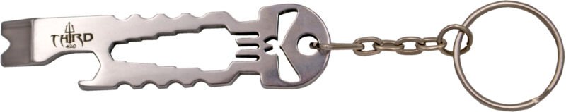 Mehrzweck-Schlüsselanhänger Third K2828 de aus rostfreiem Stahl de 7,5 cm verchromt, kann als Bitzieher, Flaschenöffner ...