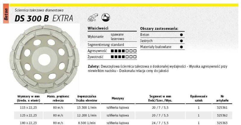 Ds 300 b Extra Diamantschleifteller 125 x 7 x 22,23 mm - 325362 - Klingspor