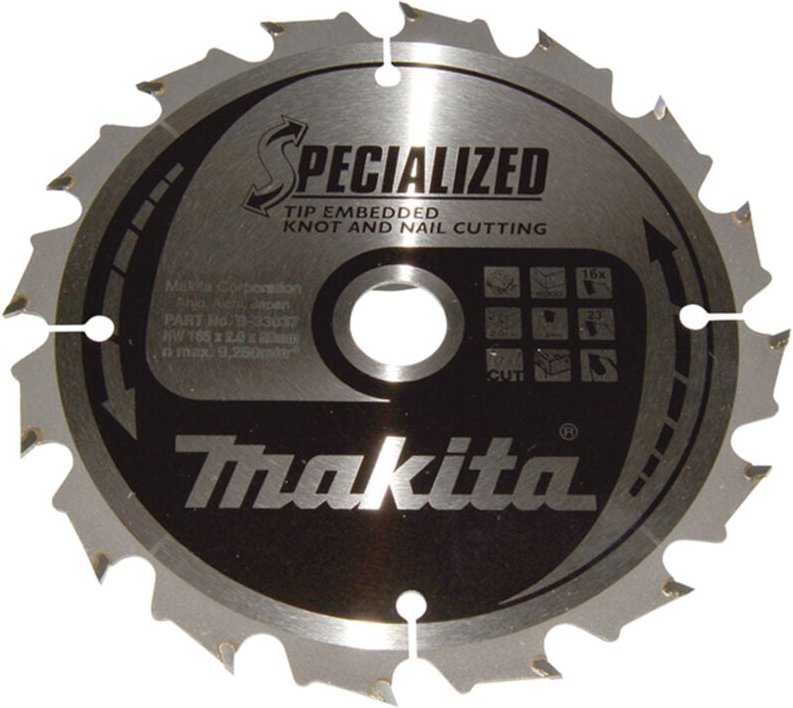 Sägeblatt specialized 165x20x16Z - Makita