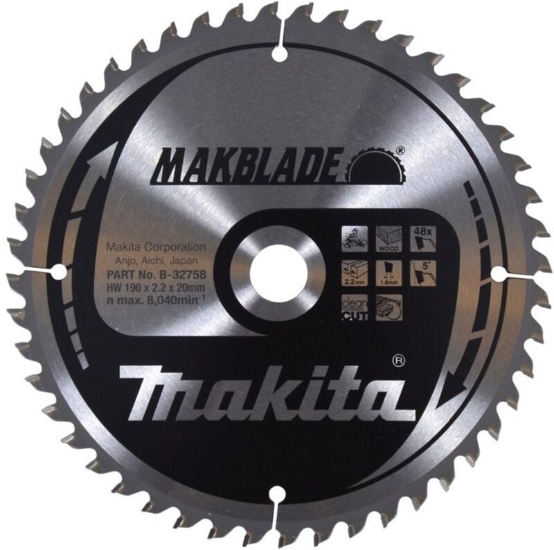 Sägeblatt makblade 190x20x48Z - Makita