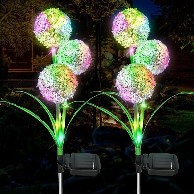 2er-Pack Solar-Gartenleuchten, Solarbeleuchtung für den Außenbereich, wasserdichtes IP65-Solarstrahler-Sicherheitslicht ...
