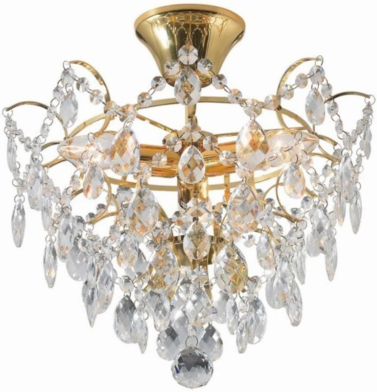Markslojd - rosendal - 3 Licht Kristall Decke Semi Flush Lampe Gold, E14