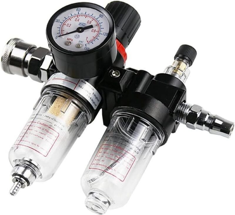 1/4"-Druckregler, Luftfilter, Öl-/Feuchtigkeitsabscheider, Wasserfilter, Kompressor-Schmiergerät, Reduzierstück, Prozess...