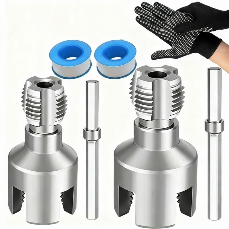 Integriertes Werkzeugset zum Schneiden von Innen- und Außengewinden mit 1/2"- und 3/4"-Schneidbacken, PVC-Rohrgewindesch...