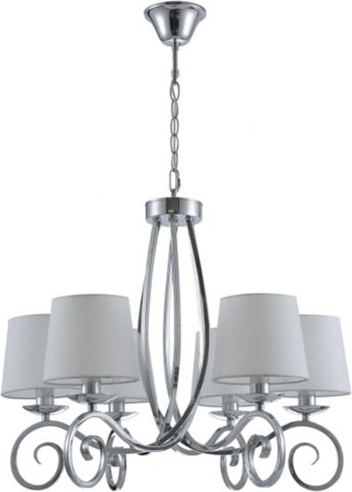 Veracruz Lampe 6xe14 Chrom Weiß Lampenschirm von FABRILAMP.