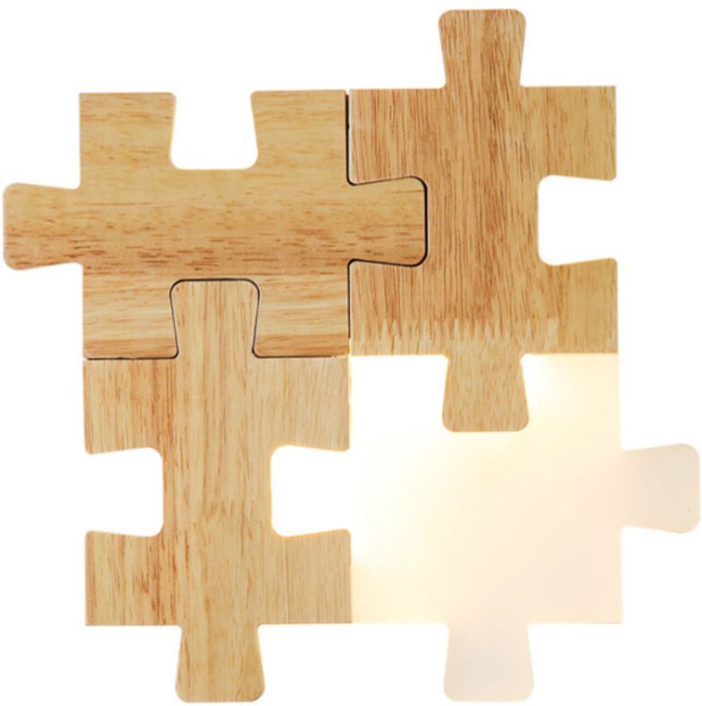 Raumbeleuchtung, LED-Baustein-Wandleuchte, LED-Leuchten, 12 w, für Nachttisch, Eingangsbereich, Flur, Gang (Holzfarbe)