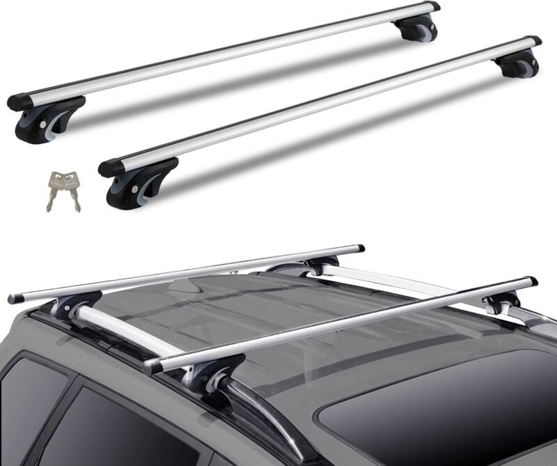 Thumbnail - Universal-Dachträger-Querträger, 120 cm (47,2 Zoll) Aluminium-Dachträger-Querträger, passend für erhöhte Seitenschiene m...