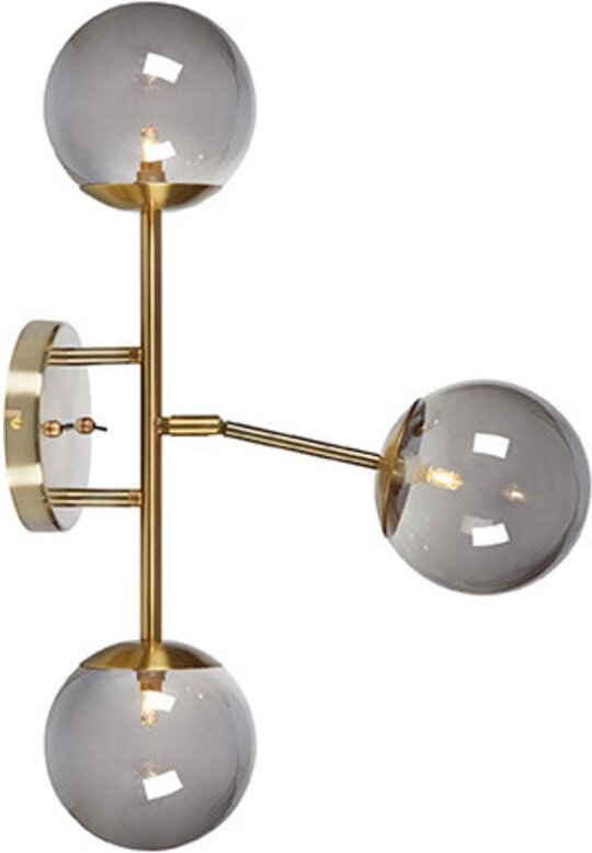 Trinity Wall 3 Globe Light Messing, Rauch - Markslojd