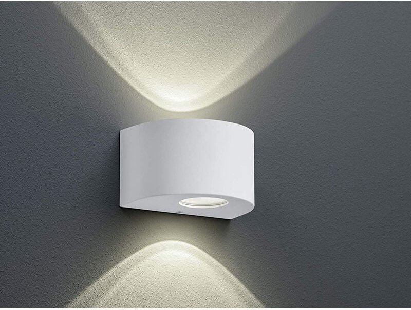 Led Außenwandleuchte rosario Up and Down Light rund in Weiß