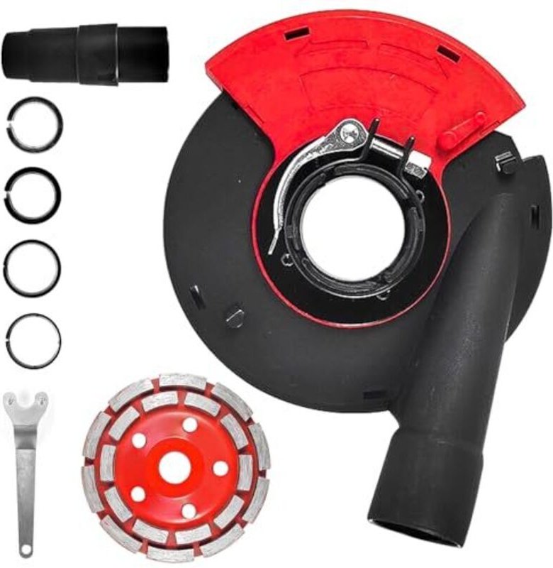 Professionelle Absaughaube für Winkelschleifer 125 mm Set- Staubabsaugung und Auffang, Absaughaube Bodenschleifmaschine ...