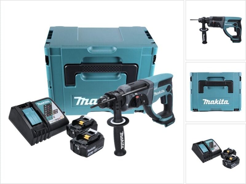 Makita - dhr 202 rfj Akku Kombihammer 18 v 2,0 j sds Plus + 2x Akku 3,0 Ah + Ladegerät + Makpac