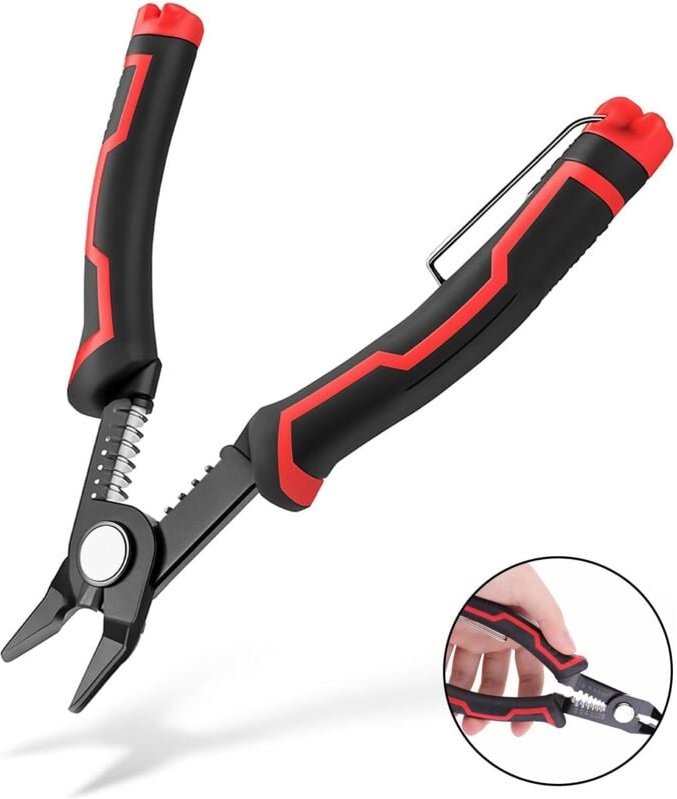 Drahtschneider, 3-in-1 Multifunktions-Abisolierzange und Elektriker-Abisolierzange, Kabelschneider für 20–10 AWG mit erg...