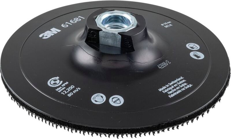 Haftstützteller Klett M14 mit Zentrierung 125mm 3M