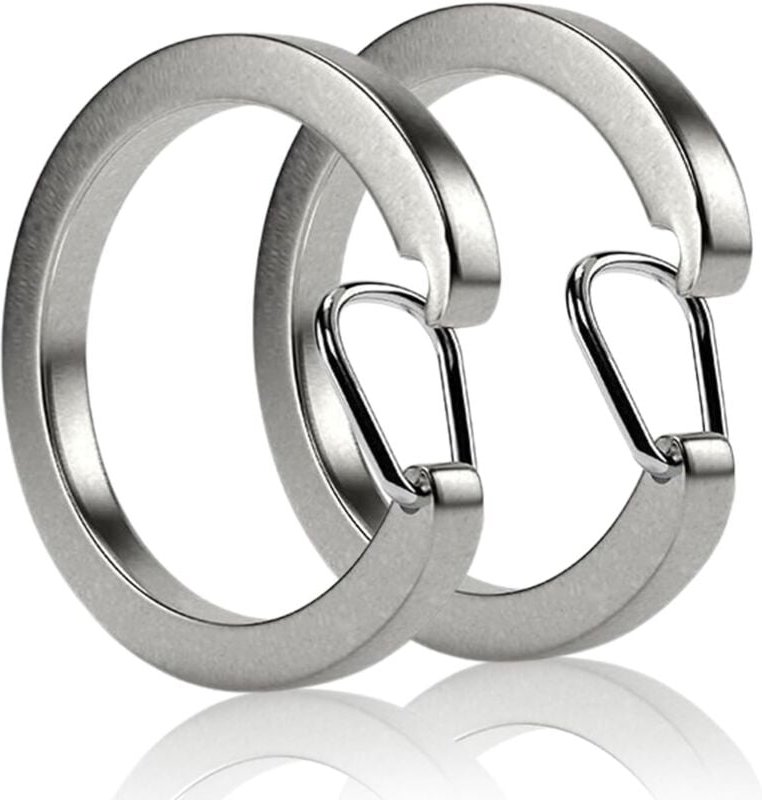 2er Set Schlüsselanhänger aus Edelstahl - Schnellverschluss - Kleine Karabiner - Schlüsselanhänger Zubehör - Lntyq