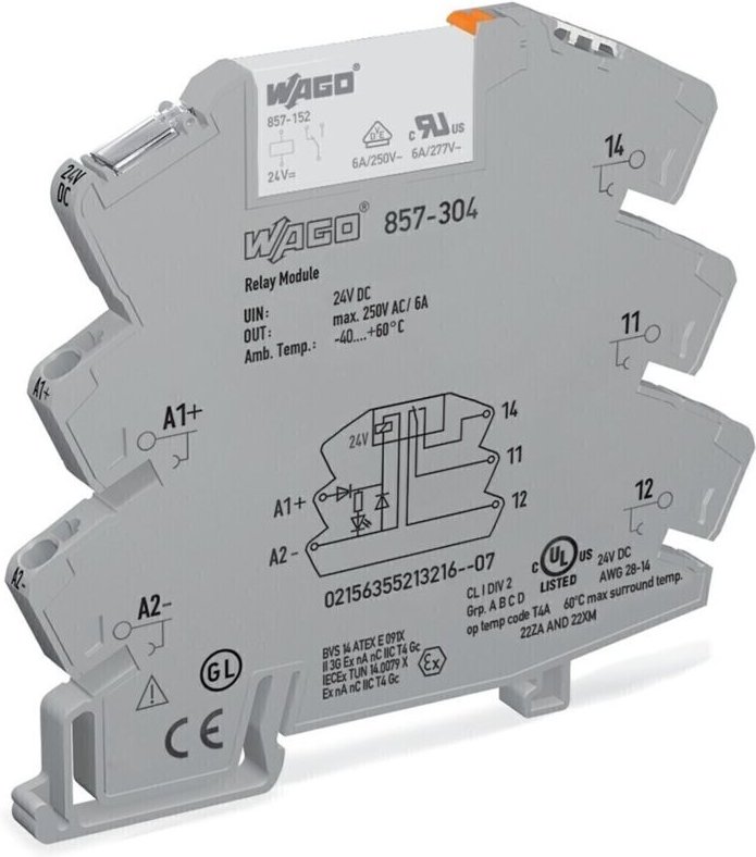 WAGO GmbH& Co. KG Relaisbaustein steckbar 24VDC/5A 10mA 1W 857-304