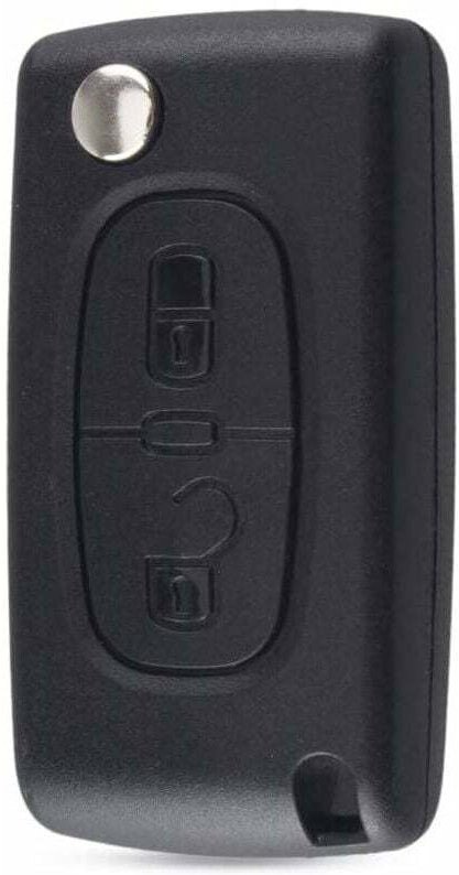 Aiperq - Schlüsselgehäuse kompatibel mit Peugeot 107 207 307 308 407, 2 Tasten, CE0536, Klinge ohne Rille, Batterie im G...