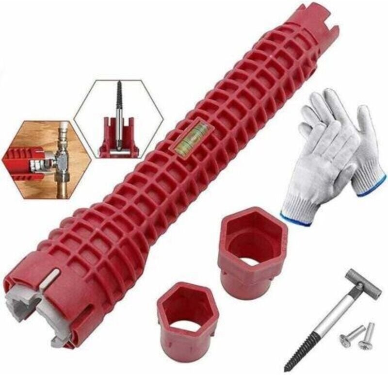 8-in-1-Schraubenschlüssel-Set, Sanitär-Wasserrohr-Werkzeug, Wasserhahn- und Spülbecken-Installateur – INHHUB