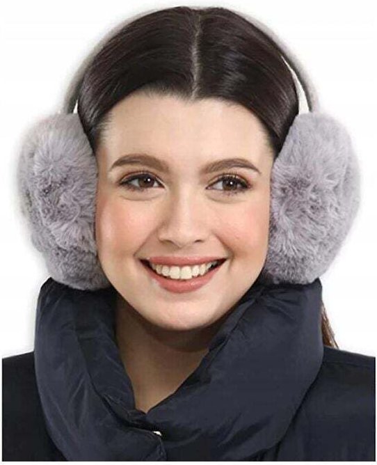 Thumbnail - Weiche und warme Fleece-Ohrenschützer für Damen (grau)